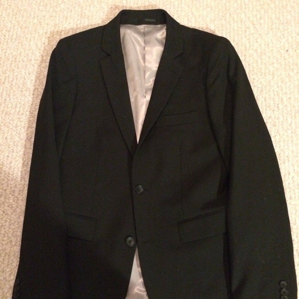 Black Topman Two Button Slim Fit Sportcoat